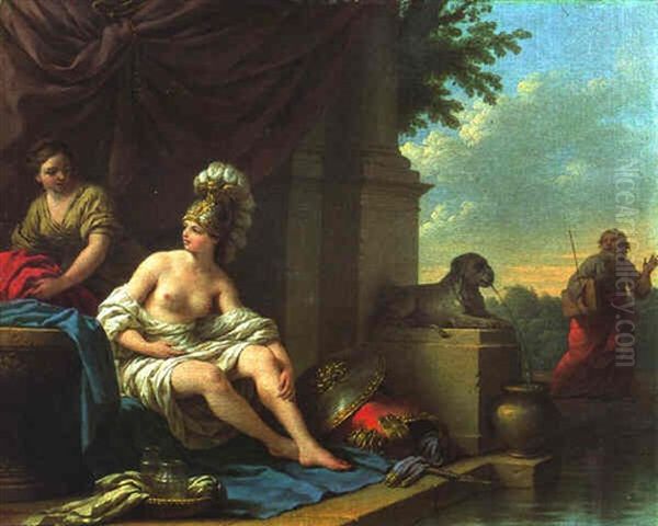 Tiresias, Fameux Devin, Ayant Un Jour Regarde Pallas Lorsqu'elle Se Deshabillait, Devint Aveugle Sur Le Champ Oil Painting by Louis Jean Francois Lagrenee