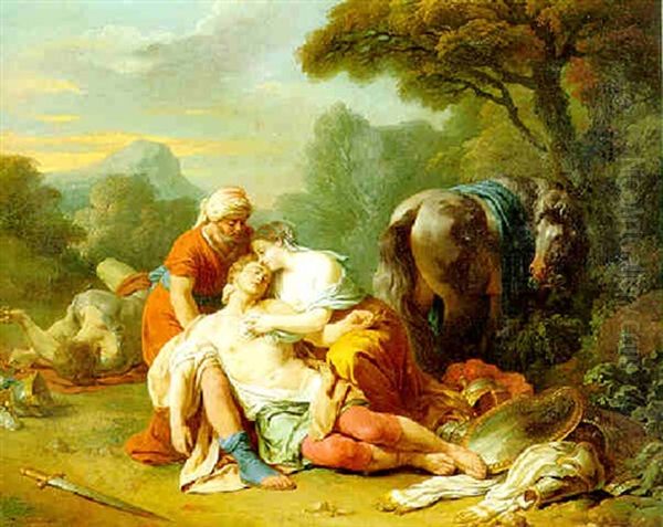 Tancred And Erminia by Louis Jean Francois Lagrenee