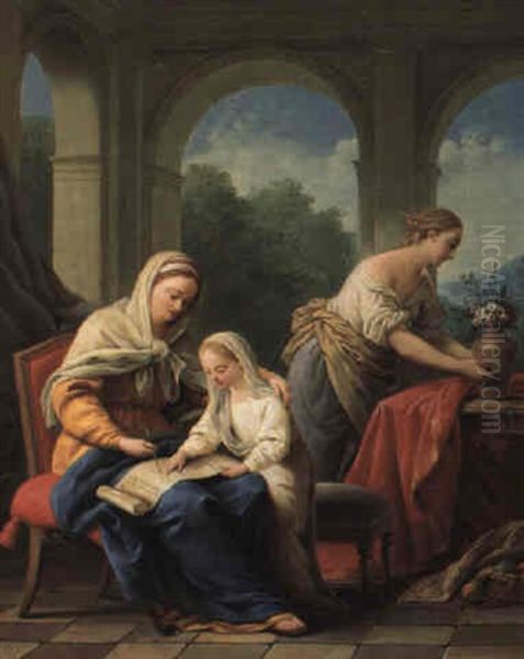 The Education Of The Virgin Oil Painting by Louis Jean Francois Lagrenee