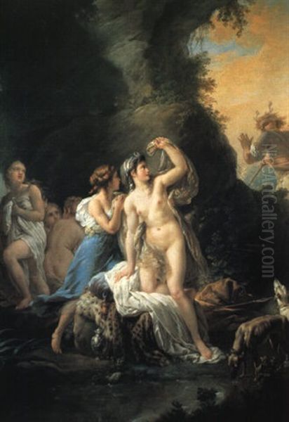 Diane Sortant Du Bain Surprise Par Act,on Oil Painting by Louis Jean Francois Lagrenee