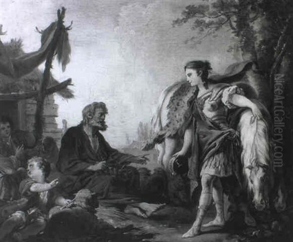 Ermina And The Shepherds Oil Painting by Louis Jean Francois Lagrenee