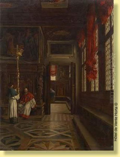 Interieur Venitien Oil Painting by Oskar Begas