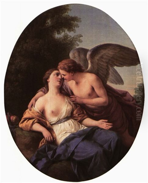 Cupid And Psyche Oil Painting by Louis Jean Francois Lagrenee