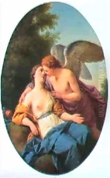 Cupid And Psyche Oil Painting by Louis Jean Francois Lagrenee