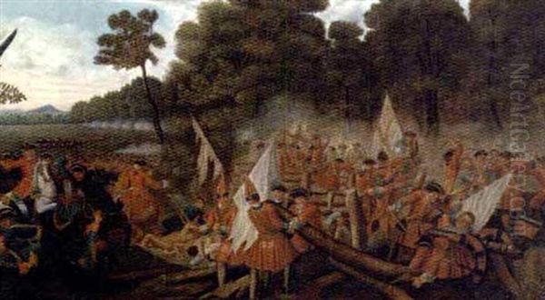 The Battle Of Malplaquet, 1709 Oil Painting by Louis (Laguerre le vieux) Laguerre