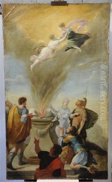 Scene De Sacrifice Oil Painting by Laurent de (LaHyre) LaHire