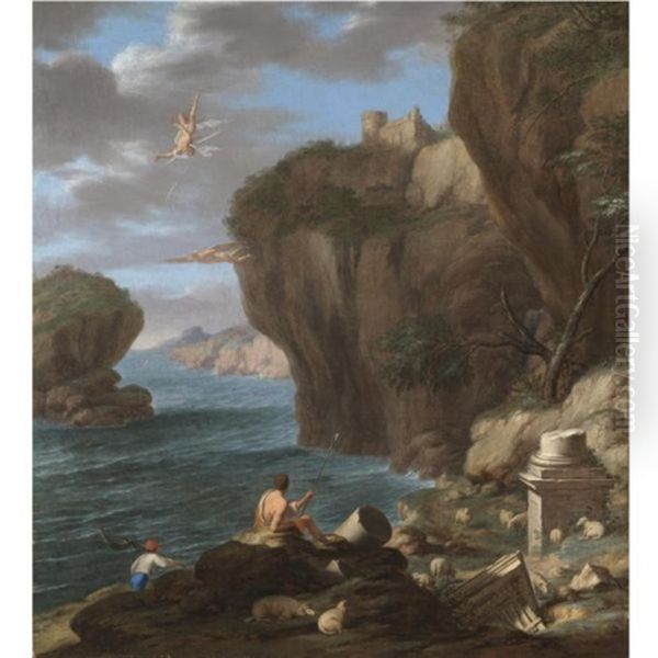 The Fall Of Icarus Oil Painting by Laurent de (LaHyre) LaHire