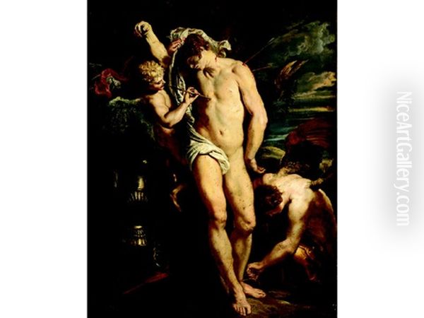 Saint Sebastian Oil Painting by Laurent de (LaHyre) LaHire