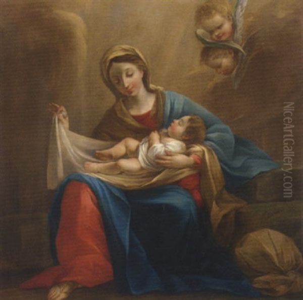 The Madonna And Child Oil Painting by Laurent de (LaHyre) LaHire