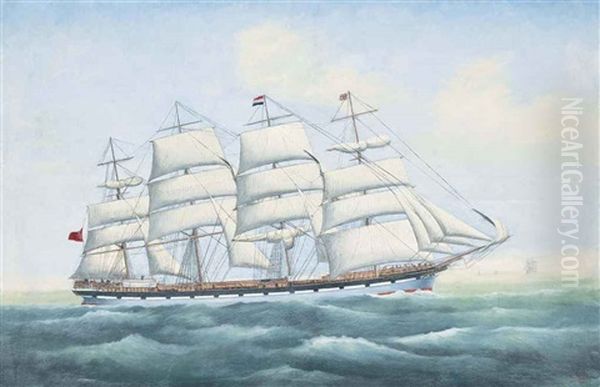 The Four-masted Iron Barque County Of Linlithgow Oil Painting by  Lai Fong