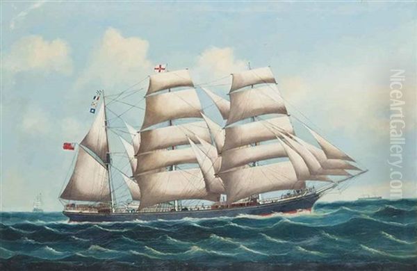 The Full-rigger Falstaff Amidst Other Shipping Offshore Oil Painting by  Lai Fong