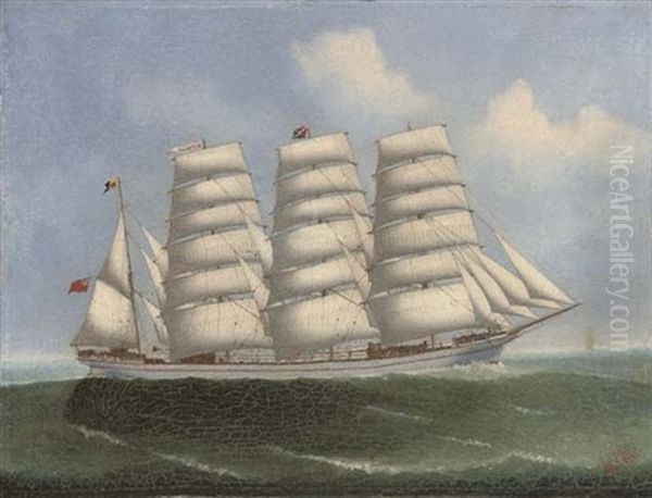 The Four-masted Barque "beechbank" Under Full Sail Oil Painting by  Lai Fong