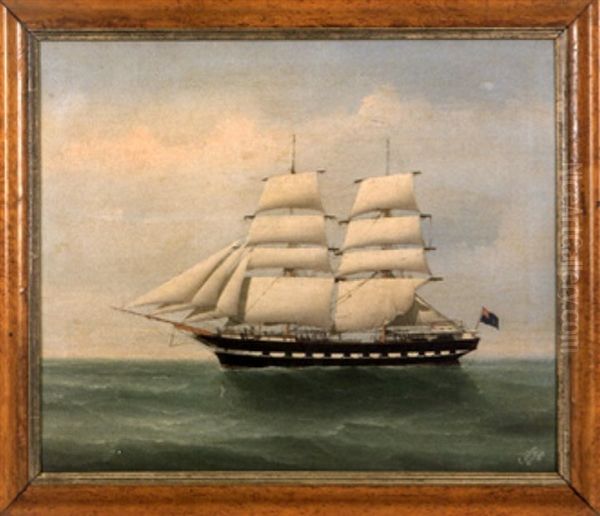 A British Ship Oil Painting by  Lai Fong