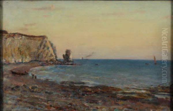 A Coastal View (+ Another; 2 Works) Oil Painting by William James Laidlay