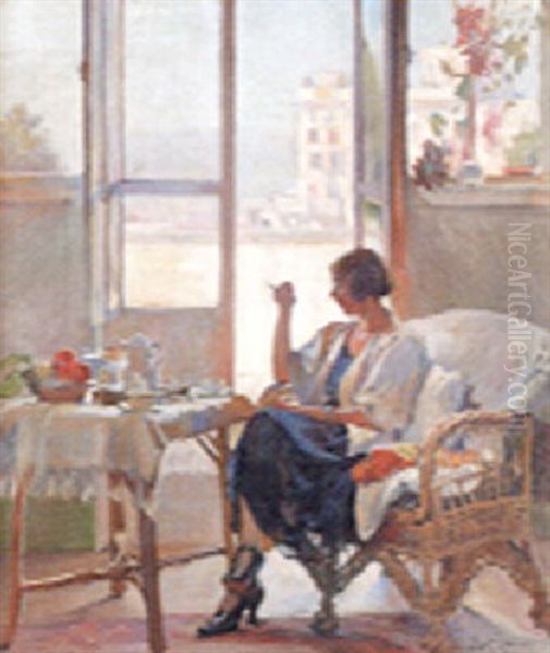 Breakfast Oil Painting by Annie Rose Laing