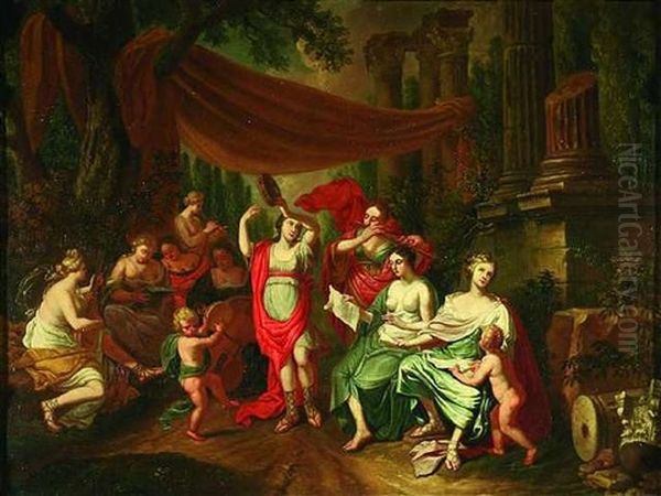 Musizierende Musen Vor Antiken Ruinen Oil Painting by Abraham de Lairesse