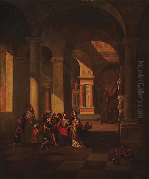 Church Interior Oil Painting by Gerard de Lairesse