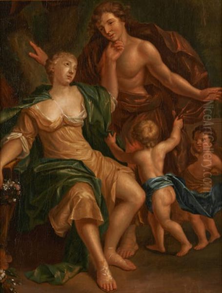 Adonis, Venus Et Putti (la Demande En Mariage) Oil Painting by Gerard de Lairesse