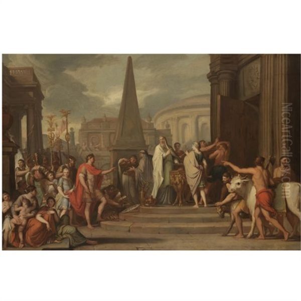 The Emperor Augustus Closing The Doors Of The Temple Of Janus Oil Painting by Gerard de Lairesse