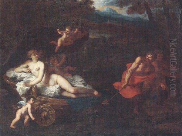 Venus In Her Chariot Drawn By Satyrs by Gerard de Lairesse