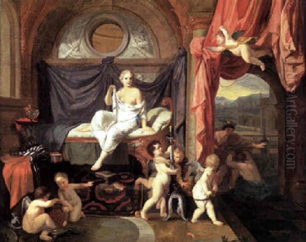 Szene Aus Der Geschichte Des Merkur Und Der Herse, Die Ovid In Den Metamorphosen Uberliefert Oil Painting by Gerard de Lairesse