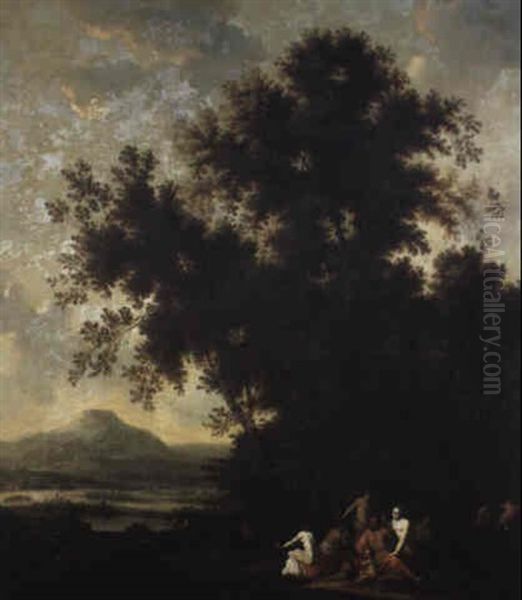 Paesaggio Con Figure Di Bagnanti Oil Painting by Gerard de Lairesse