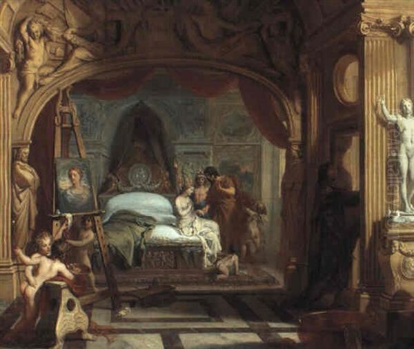 Apelles And Campaspe Oil Painting by Gerard de Lairesse