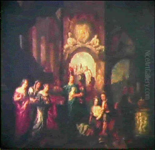 Personnages Dans Un Palais Oil Painting by Gerard de Lairesse