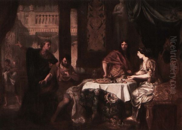 Queen Esther Accusing Haman In The Presence Of Ahasuerus Oil Painting by Gerard de Lairesse