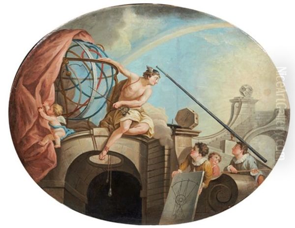 L'astronomie Oil Painting by Jacques de Lajoue