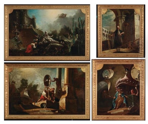 Les Forces Mouvantes (+ 3 Others; 4 Works) Oil Painting by Jacques de Lajoue