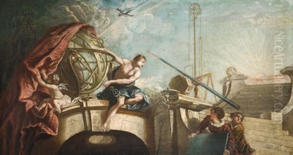 Allegorie De L'astronomie Oil Painting by Jacques de Lajoue