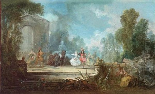 L`opera Dans Le Parc Oil Painting by Jacques de Lajoue