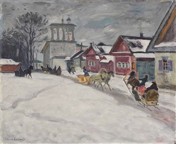 Pskov Oil Painting by Arnold Borisovich Lakhovsky