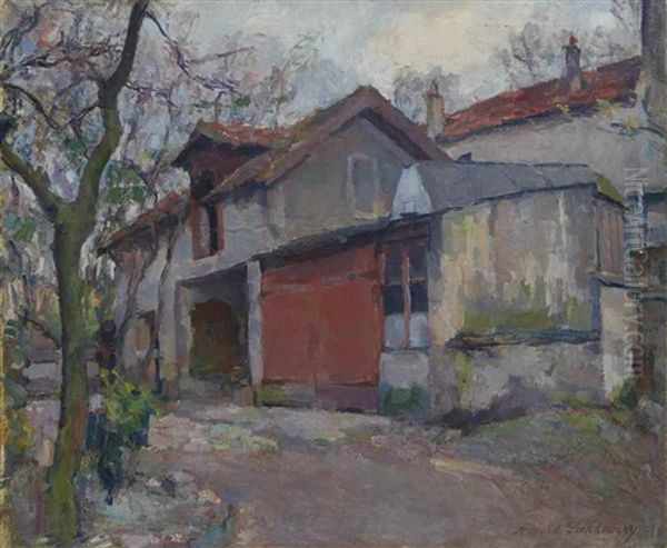 A House In Spring Oil Painting by Arnold Borisovich Lakhovsky