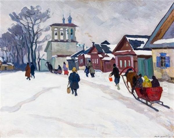 Le Village, 1915 Oil Painting by Arnold Borisovich Lakhovsky