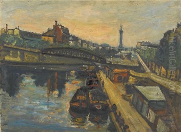 Bassin De L'arsenal Oil Painting by Arnold Borisovich Lakhovsky