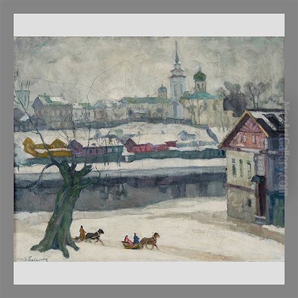 From Pskov Oil Painting by Arnold Borisovich Lakhovsky