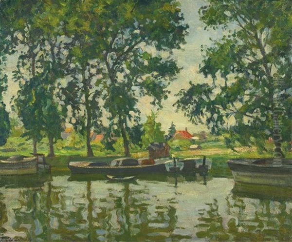 Moret Oil Painting by Arnold Borisovich Lakhovsky