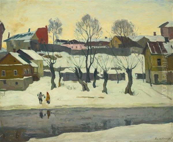 Winter Scene by Arnold Borisovich Lakhovsky