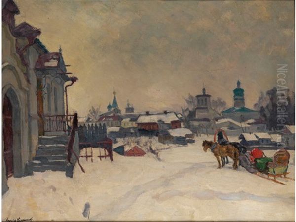 Winter In Einer (russischen) Kleinstadt by Arnold Borisovich Lakhovsky