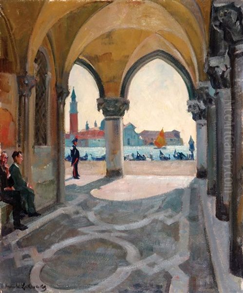 Venice Oil Painting by Arnold Borisovich Lakhovsky