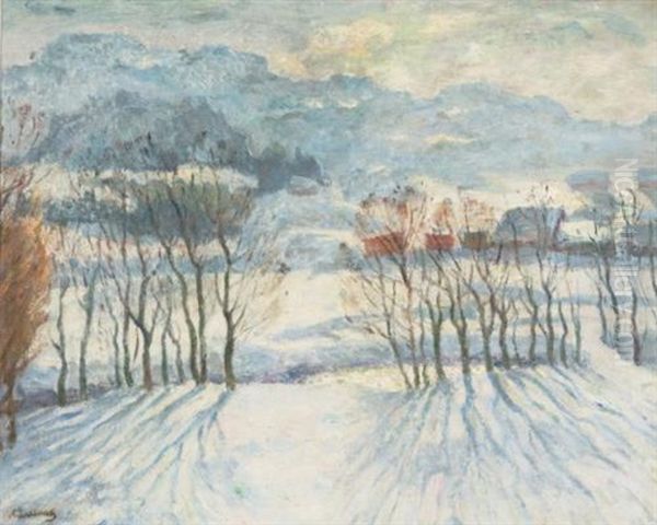 Paysage En Hiver Oil Painting by Arnold Borisovich Lakhovsky