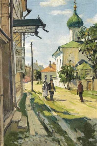 A Sunny Street by Arnold Borisovich Lakhovsky