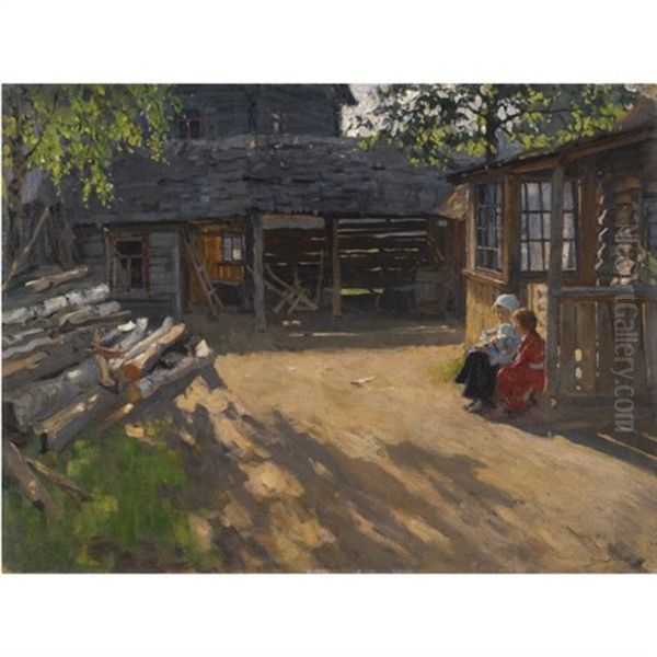 In The Sunshine Oil Painting by Arnold Borisovich Lakhovsky