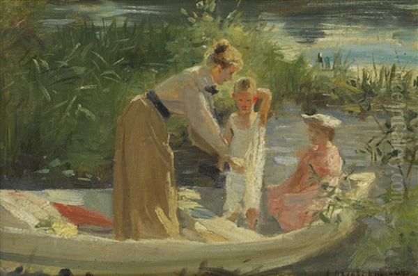 Promenade En Barque Oil Painting by Arnold Borisovich Lakhovsky