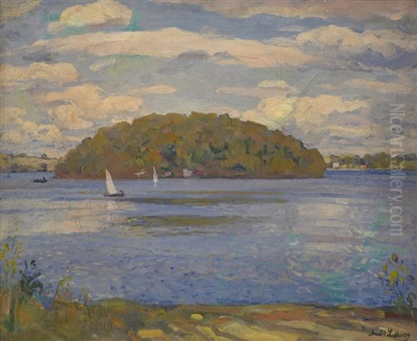 Island Seascape Oil Painting by Arnold Borisovich Lakhovsky