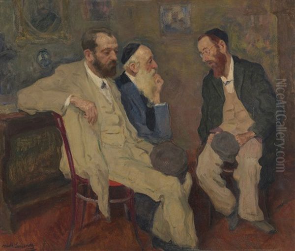 Philosophical Discussion Oil Painting by Arnold Borisovich Lakhovsky