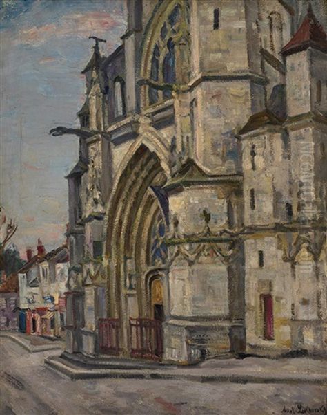 Cathedral Entrance Oil Painting by Arnold Borisovich Lakhovsky