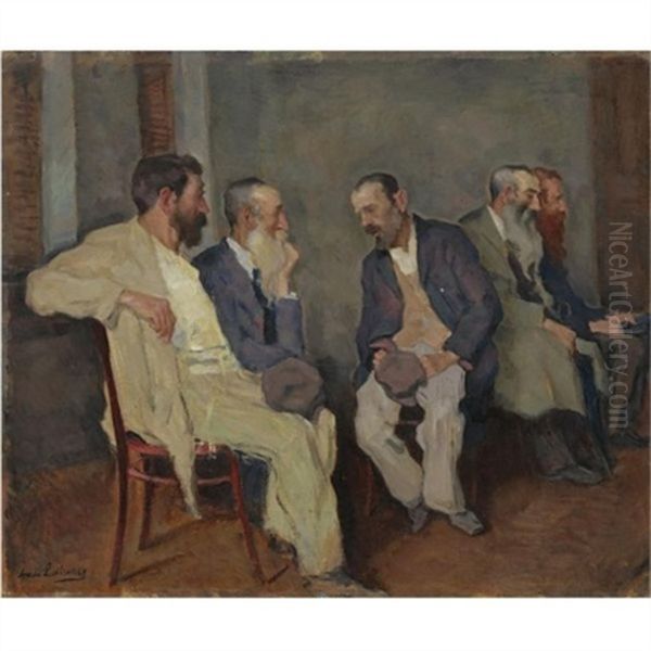 The Conversation Oil Painting by Arnold Borisovich Lakhovsky